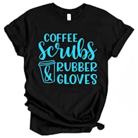 coffee scrubs rubber gloves t-shirt
