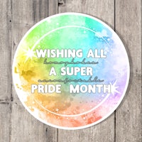 wishing all a super pride month sticker