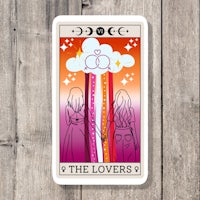 the lovers tarot card sticker