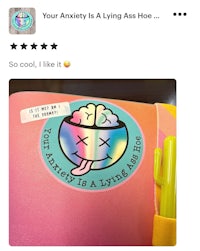 your anxiety is a lying moo sticker