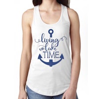 a women's tank top that says living life at a time