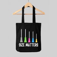 size matters tote bag
