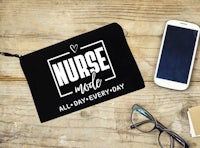 nurse made all day everyday zipper pouch
