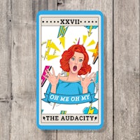 a tarot card with a woman on it