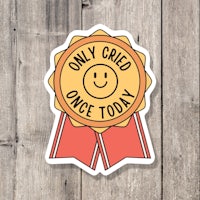 only cared once today sticker