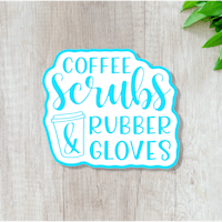 coffee scrubs rubber gloves sticker