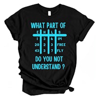 what part of numbers do you not understand? t - shirt