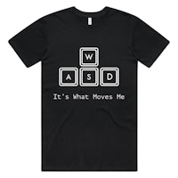 a black t - shirt that says it asd is what moves me