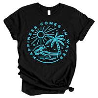 happiness comes in waves t-shirt