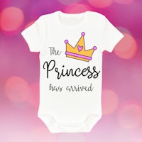 a baby bodysuit that says the princess has graced