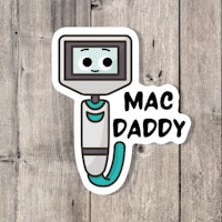 a sticker with the word mac daddy on it