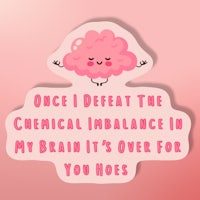 once i defeat the chemical imbalance in my brain it's over for my brain hoes