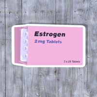 estrogen 2mg tablets sticker