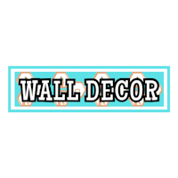 the word wall decor on a black background