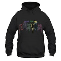 a black hoodie with the words move to the hustle on it