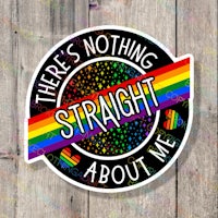 there's nothing straight about me sticker