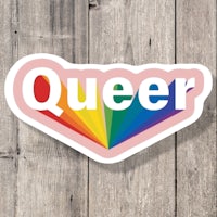 queer sticker - rainbow