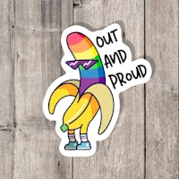 out and proud banana sticker