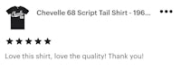 chevrolet 66 script t - shirt