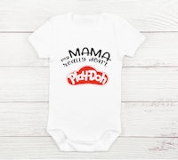 a baby bodysuit that says mama loves to play with playdough