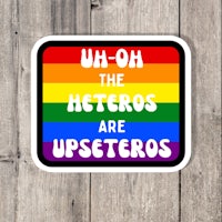 a sticker that says, u oh the heros are upstarts