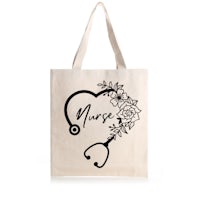 a tote bag with the word nurse on it