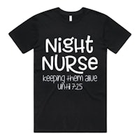 a black t - shirt that says night nurse keeping dreams alive