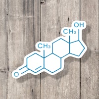 the testosterone molecule is shown on a white background