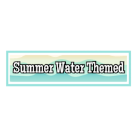 the summer water themed logo on a black background