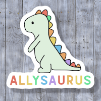a sticker with the word ally's aurus on it