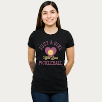 just a girl who loves pickleball women's t-shirt