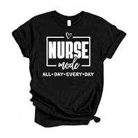 a black t - shirt that says nurse meal all day every day