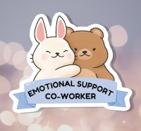 emotional support co worker sticker
