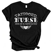 tattooed nurse inked and educated t-shirt